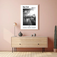 New York City Grand Skyline Poster Vintage Wall Art