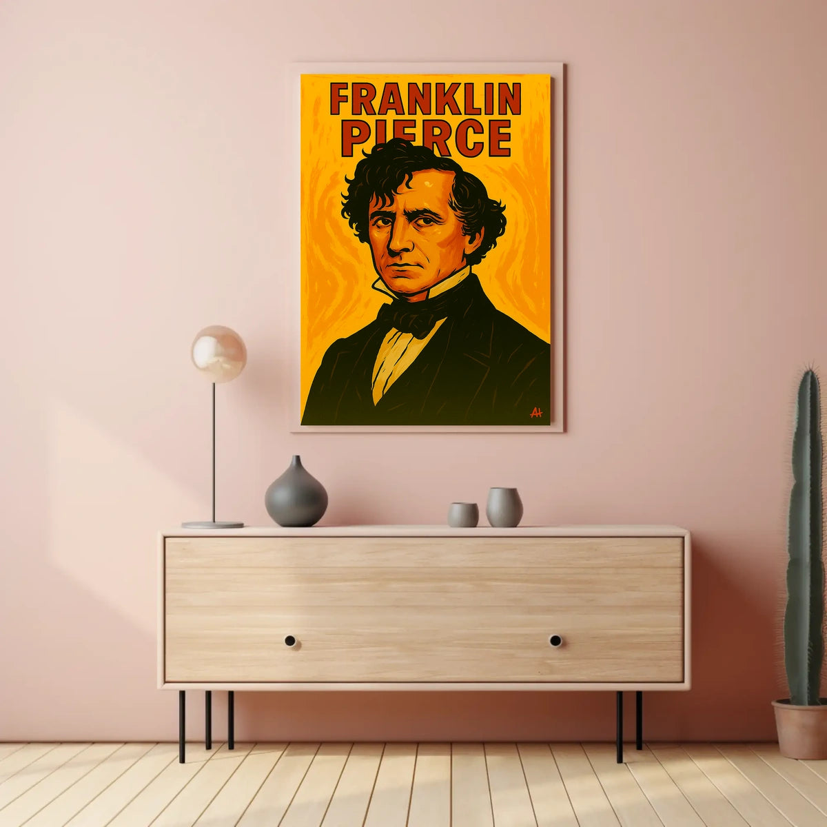 Franklin Pierce Scenic Portrait Vintage Travel Poster