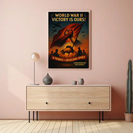 World War II Heroes Commemoration Bold Dramatic Poster