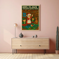 Mrs. Claus Teaching Elves Yoga Poster