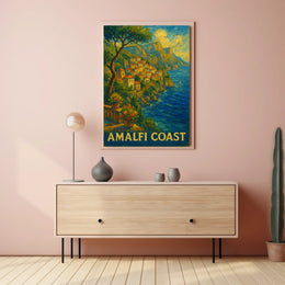 Amalfi Coast Scenic Beauty Poster Wall Art For Living Room