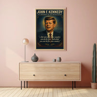 John F. Kennedy Vintage Inspirational Poster Art