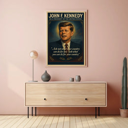 John F. Kennedy Vintage Inspirational Poster Art