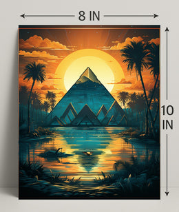 Sunset Over The Pyramid Poster