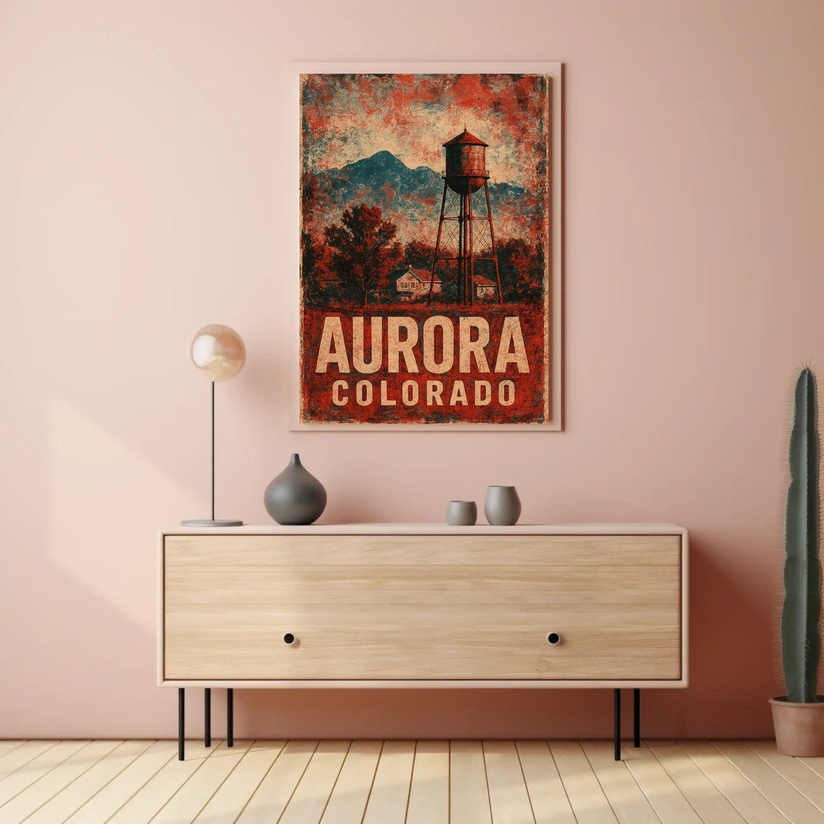 Aurora Cityscape Colorado Photography Realism Poster