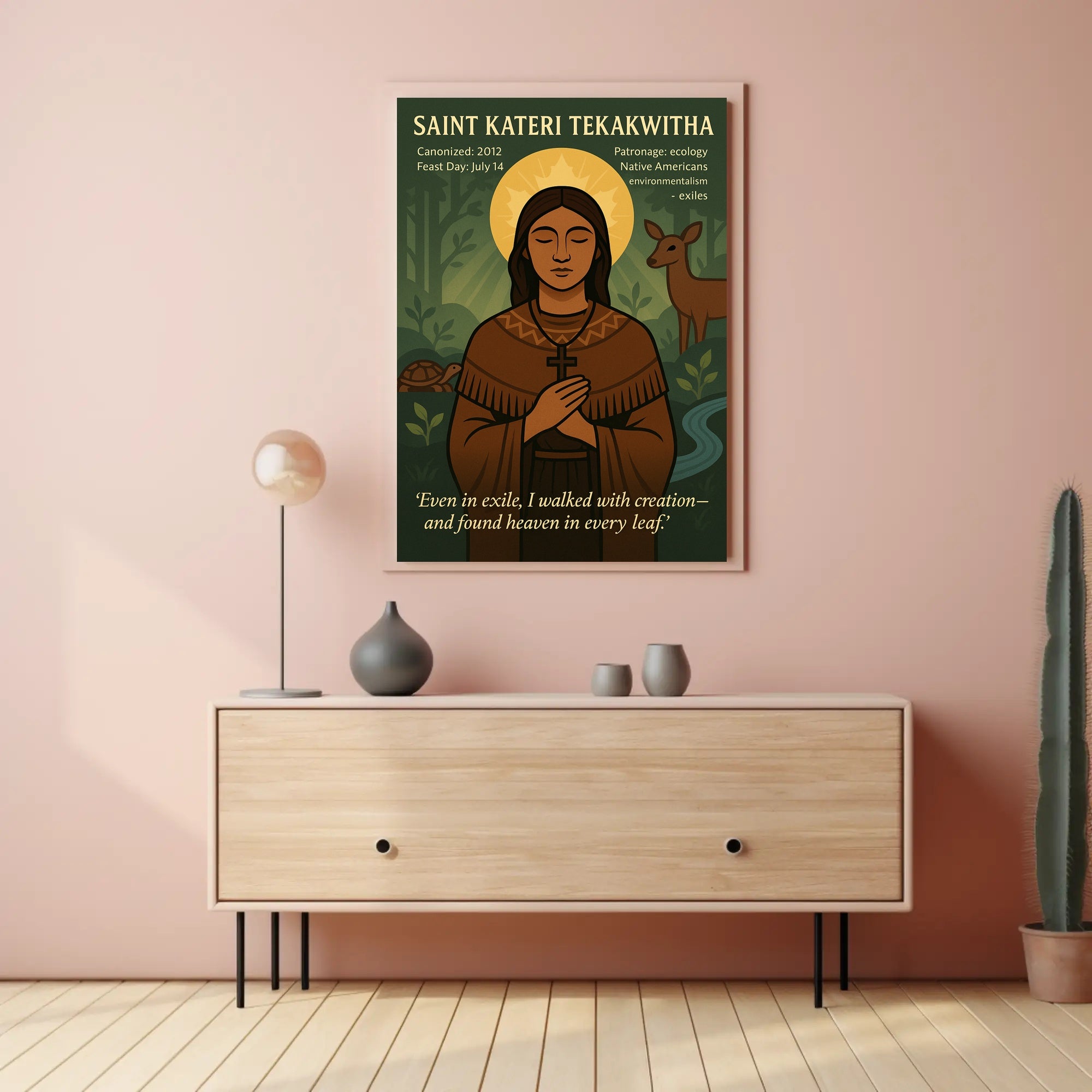 Saint Kateri and Nature Harmony Cultural or Heritage Poster