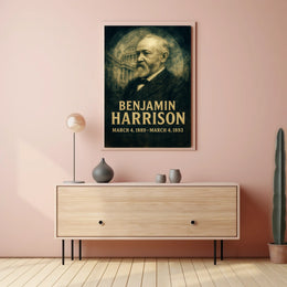 Benjamin Harrison 23rd President of the United States Double Exposure Poster