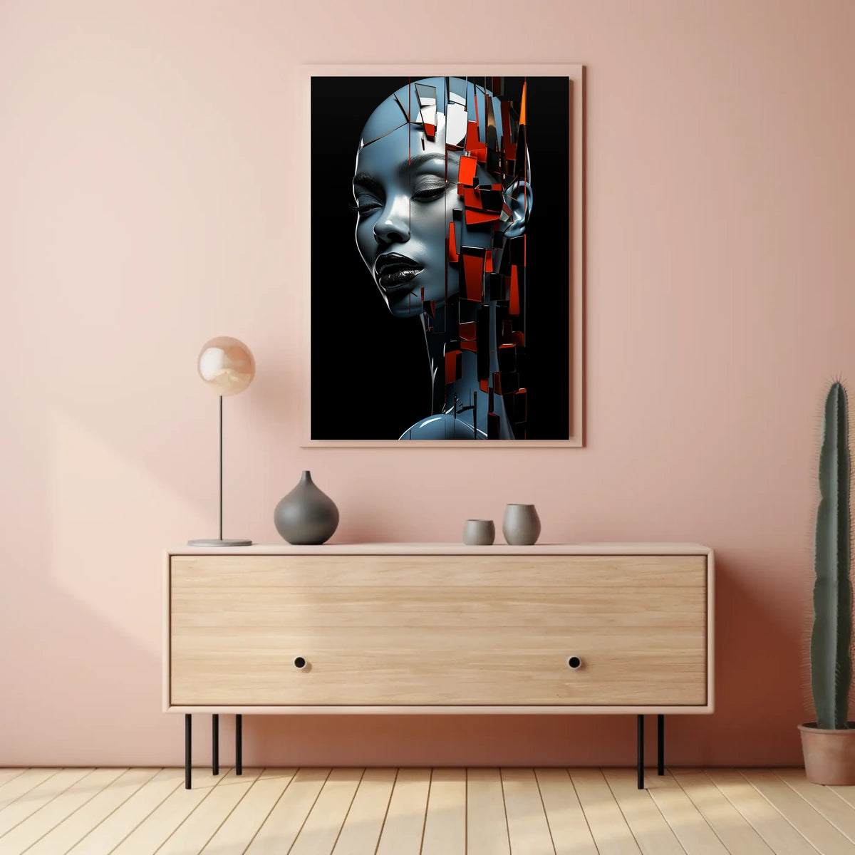 Futuristic Abstract Human AI Art Poster Print