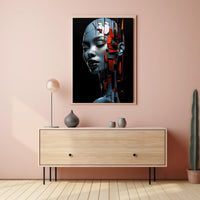 Futuristic Abstract Human AI Art Poster Print