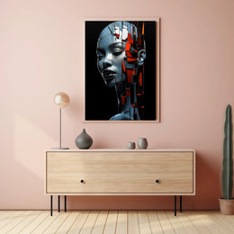 Futuristic Abstract Human AI Art Poster Print