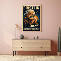 Einstein Relativity Vintage Science Wanderlust Poster