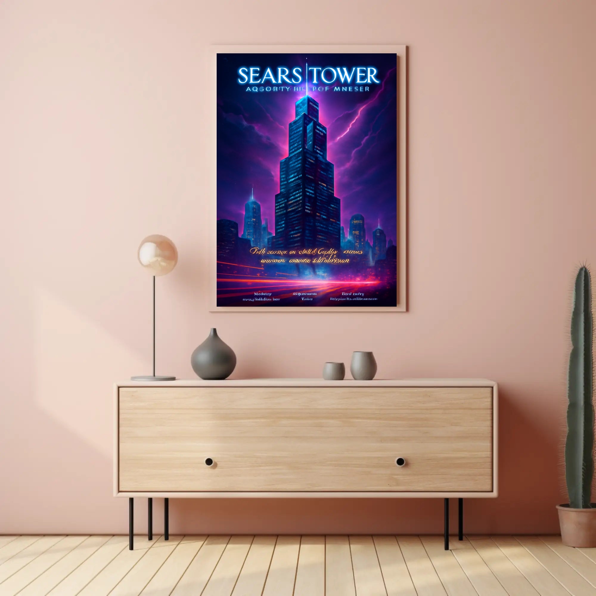 Chicago Skyline Lightning Storm Art: Urban or Cityscape Poster PosterGoat