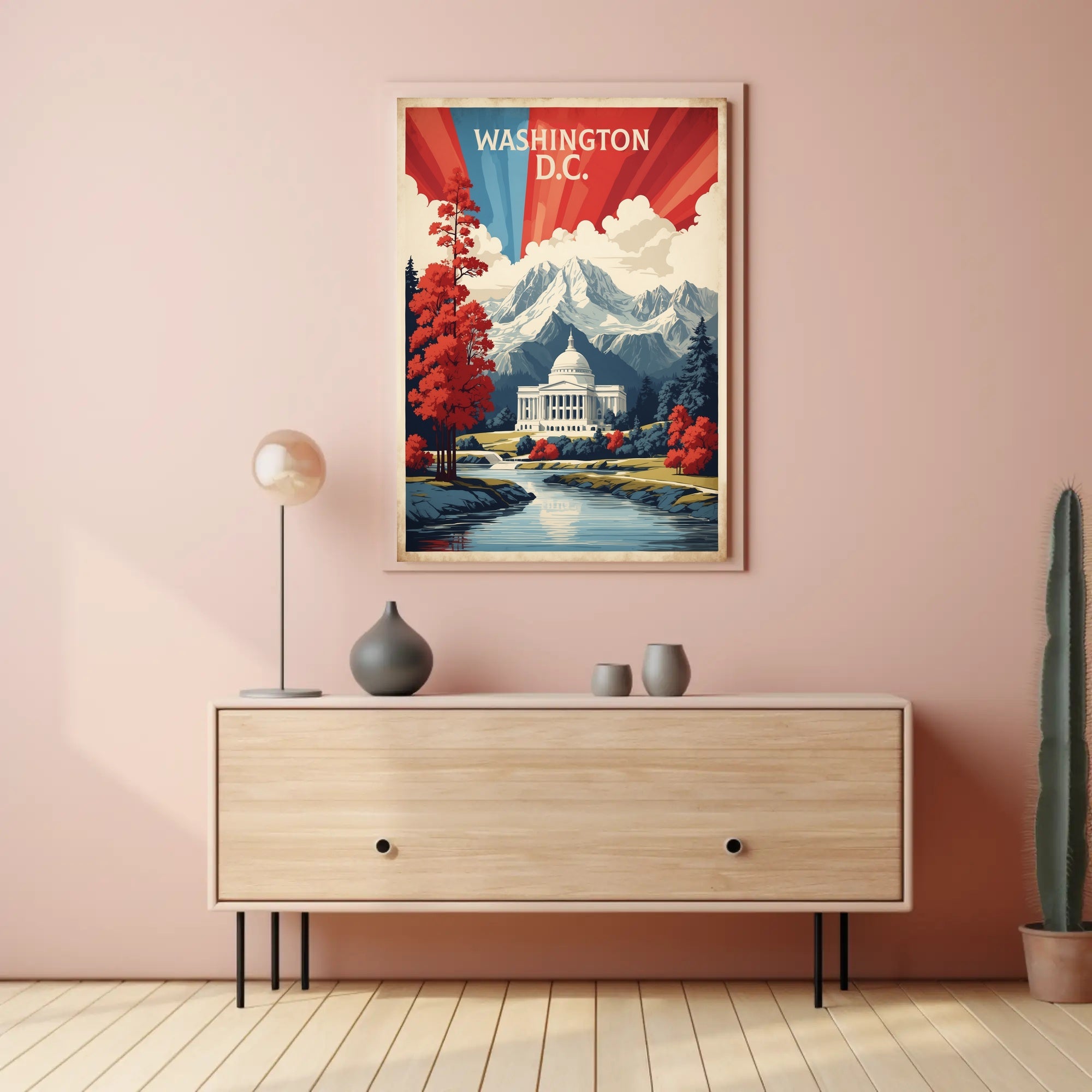 Washington D.C. Vintage Travel Poster