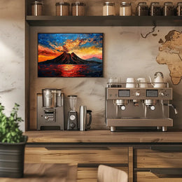 Volcanic Eruption Art Poster: Dynamic Natural Power