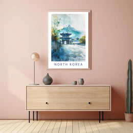 Traditional Korean Gate Scenic Art in Cultural Heritage Poster PosterGoat