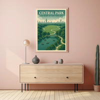 Central Park Skyline Art Travel Poster