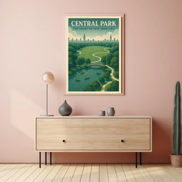 Central Park Skyline Art Travel Poster