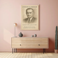 Lyndon B Johnson President Sketch Poster Art Print for Home Decor PosterGoat