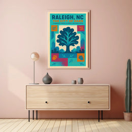Raleigh, NC The City of Oaks Poster