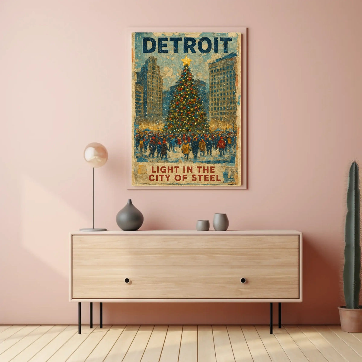 Detroit Light In The City Of Steel Poster