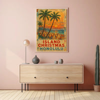 Island Christmas In Honolulu Poster