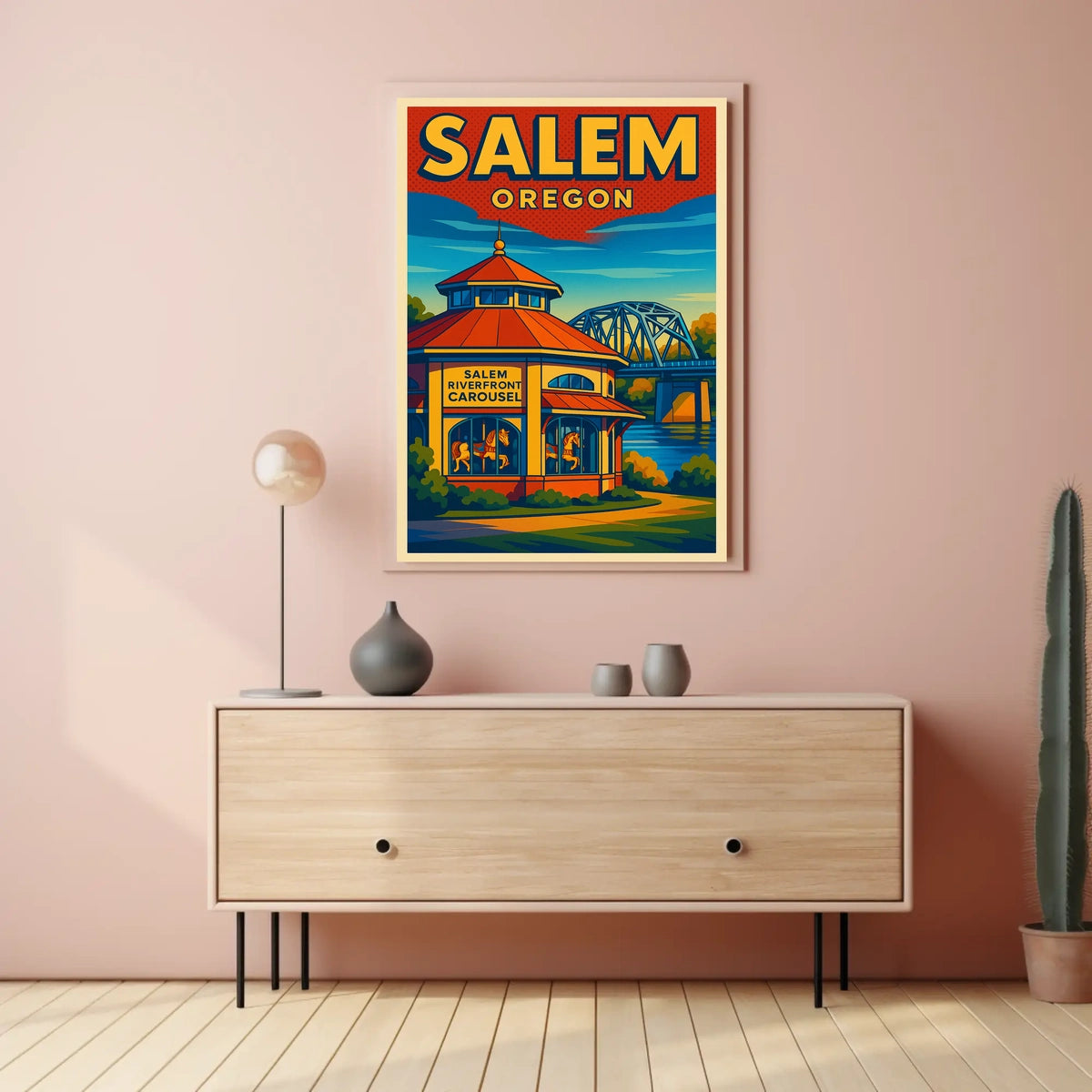 Salem Oregon Riverfront Carousel Poster