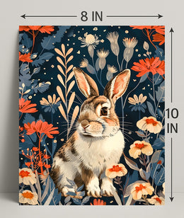 Enchanted Garden Rabbit William Morris Art Poster