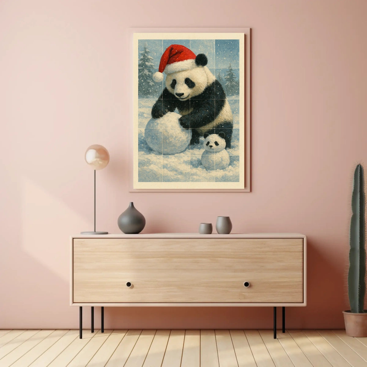 Festive Panda In Winter Wonderland Poster