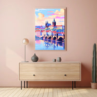Prague Charles Bridge Travel Poster