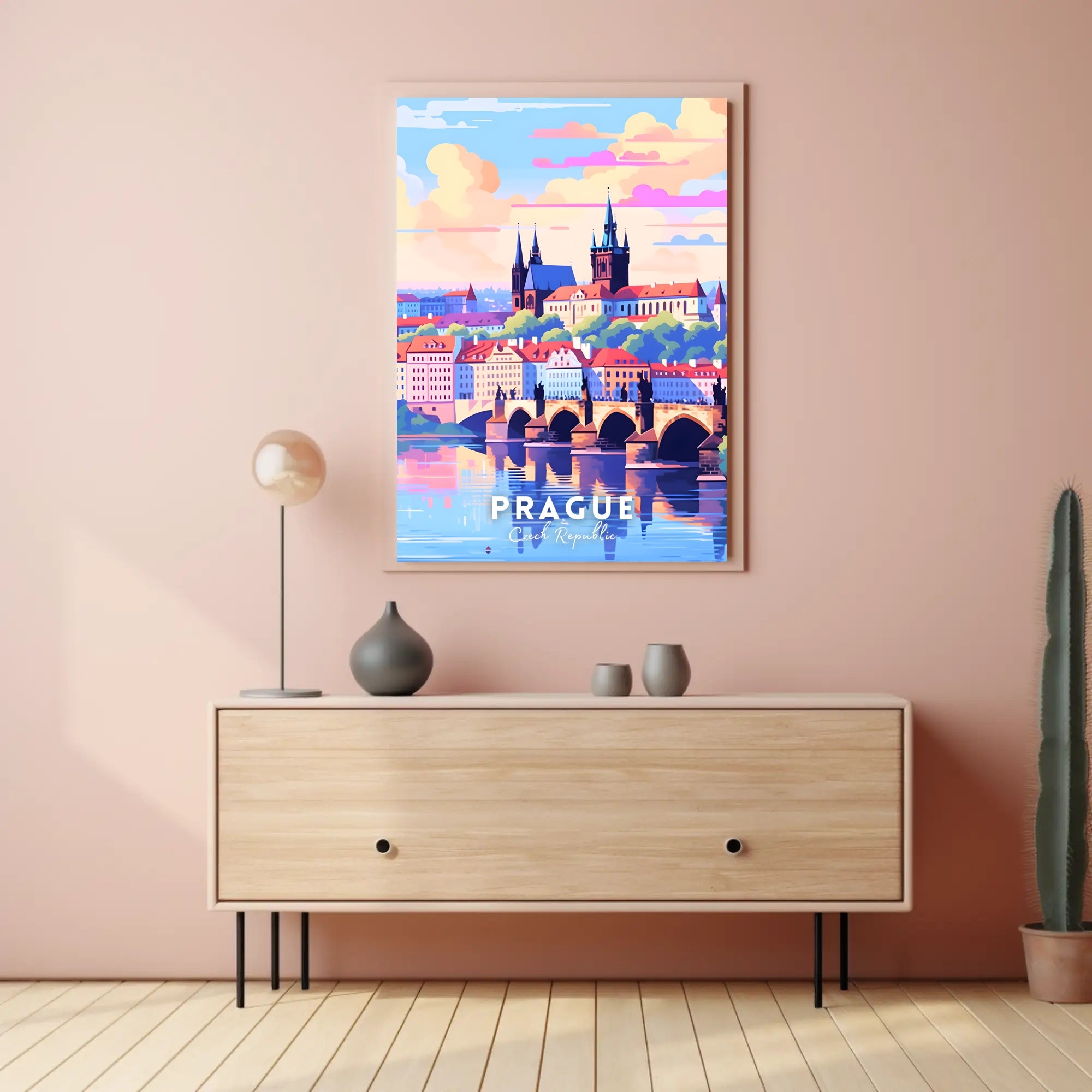 Prague Charles Bridge Travel Poster