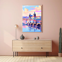 Prague Charles Bridge Travel Poster