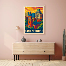 Greensboro Cityscape Poster