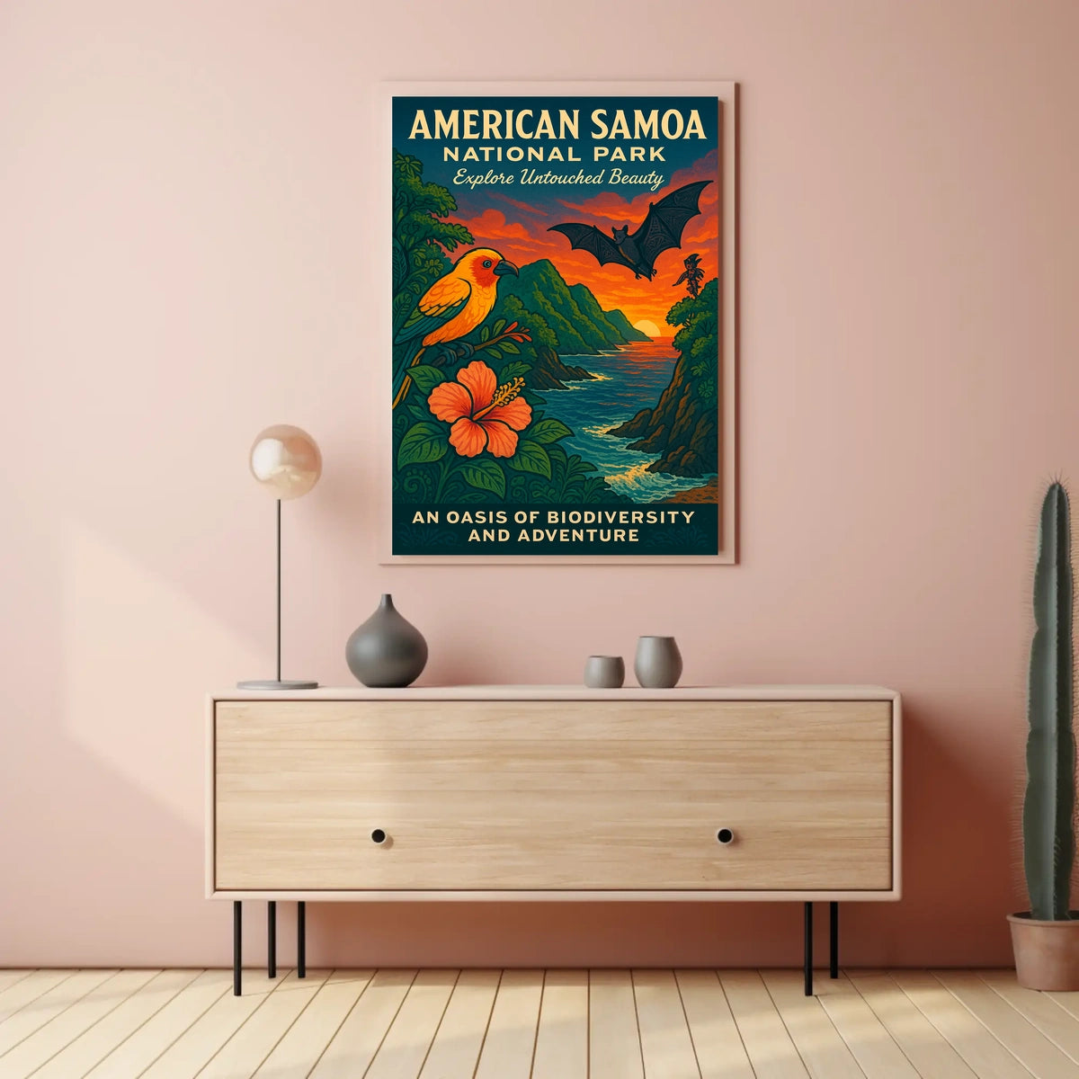 American Samoa National Park Vibrant Scenic Travel Poster