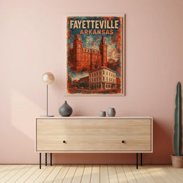 Fayetteville Cityscape Vintage Poster