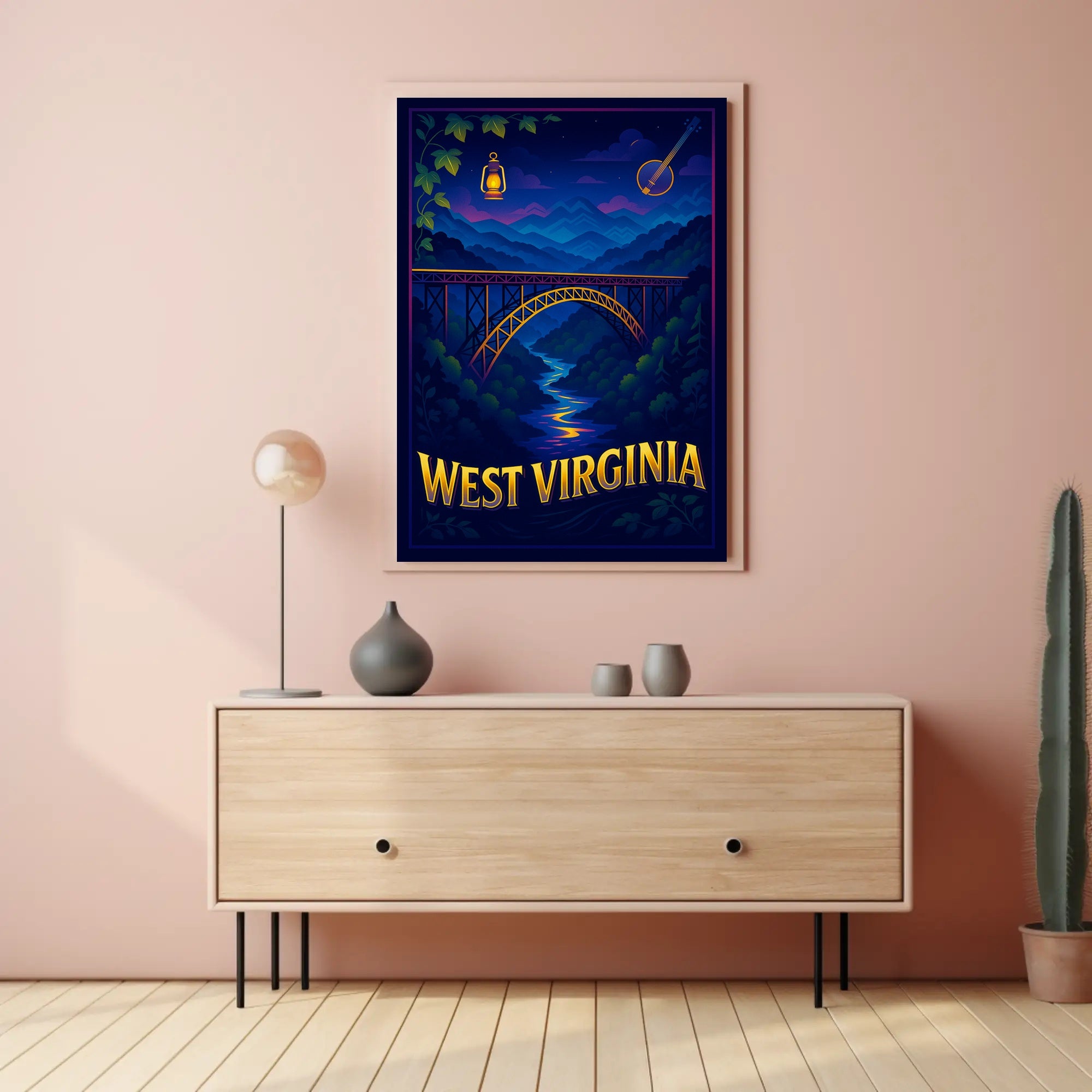 West Virginia Scenic Twilight Travel Poster