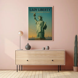 Statue Of Liberty Patriotic Poster Vintage Wall Art