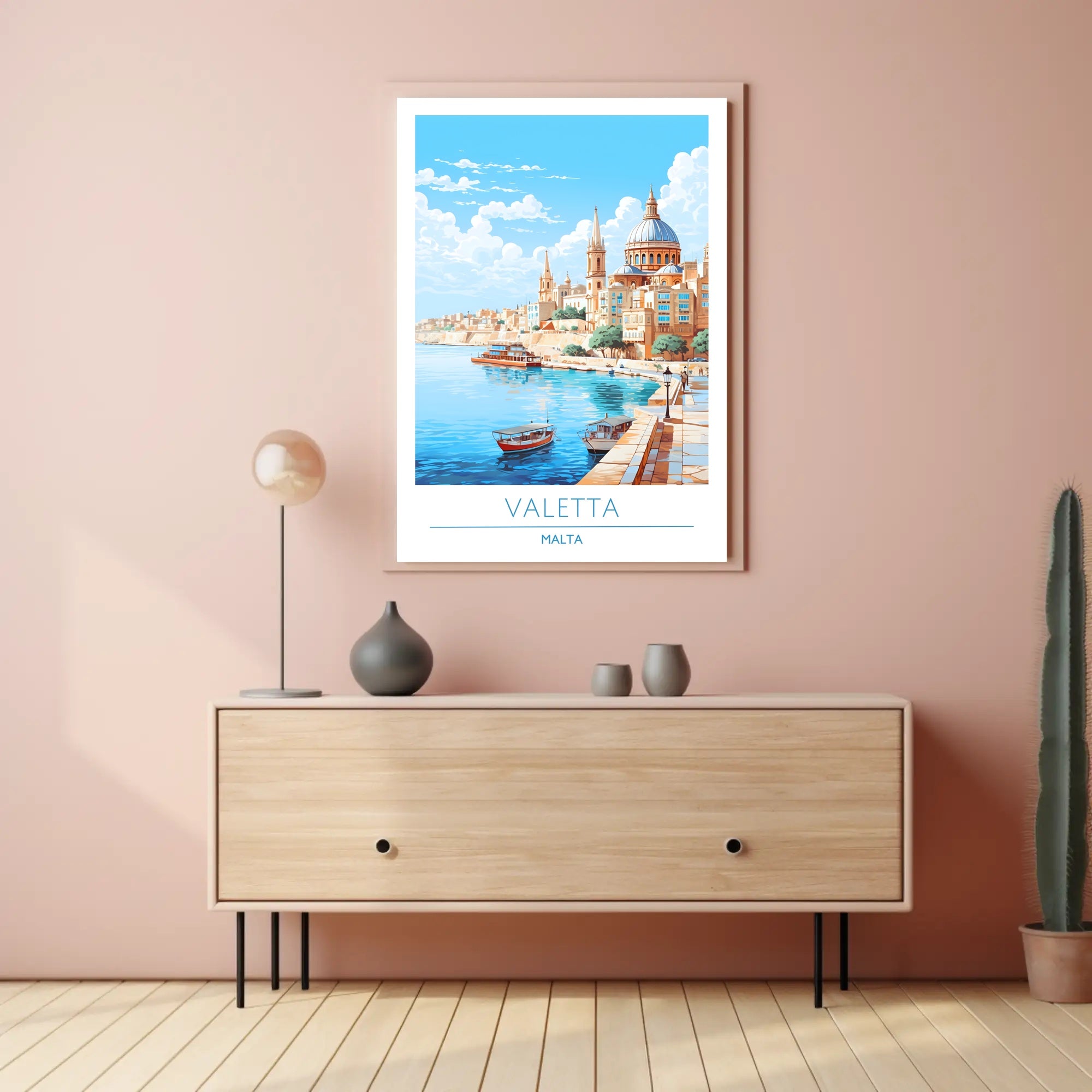 Valletta Malta Scenic Travel Poster