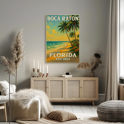 Boca Raton Florida Tropical Beach Palms Poster