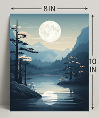 Moonlit Mountain Serenity Poster