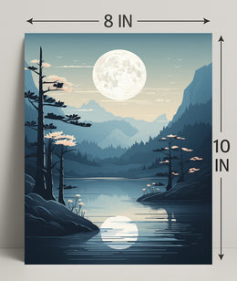 Moonlit Mountain Serenity Poster