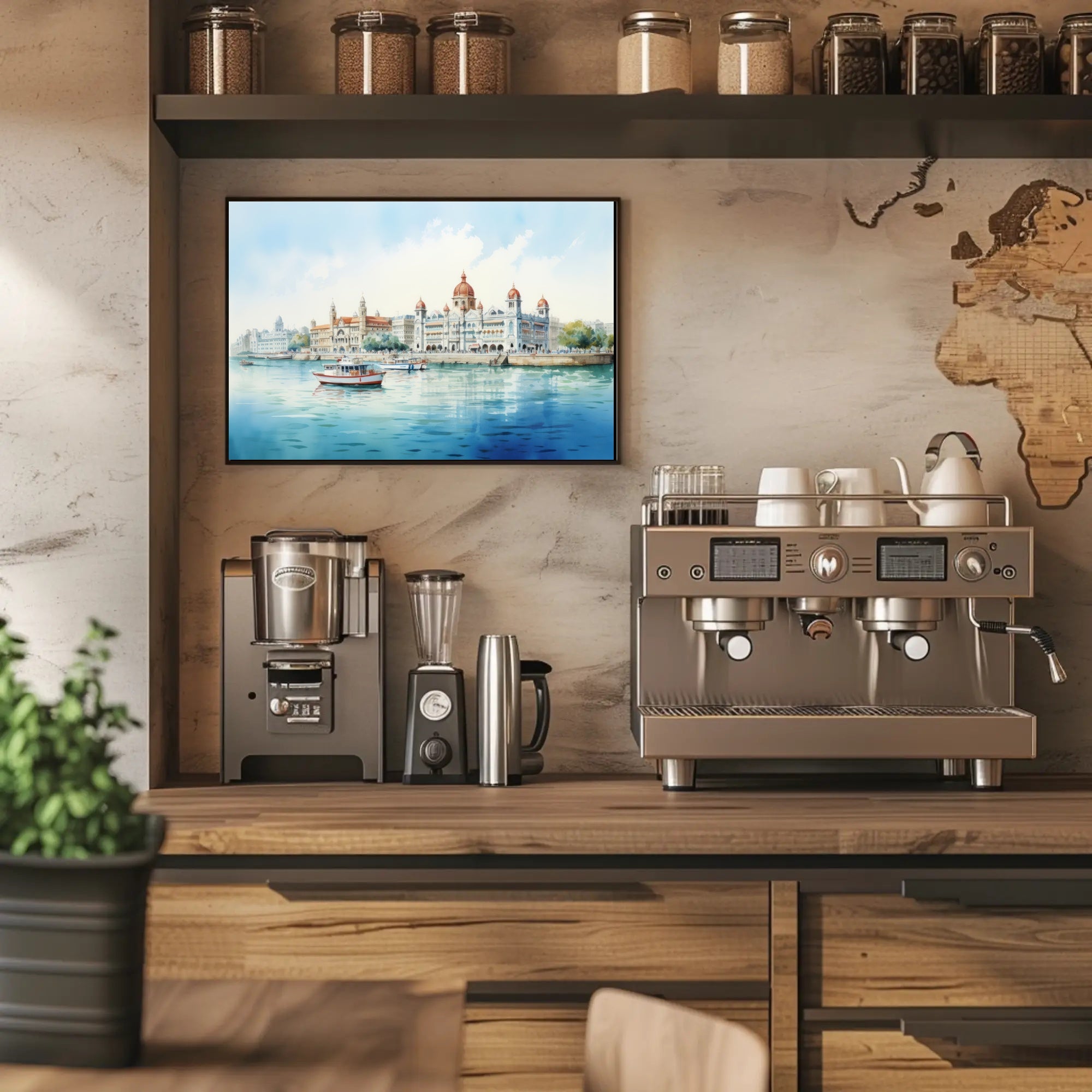 Serene Waterfront Architecture Poster