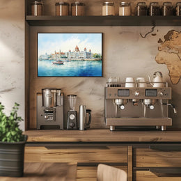 Serene Waterfront Architecture Poster