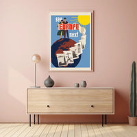 Retro European Adventure Unfolded: Travel Poster