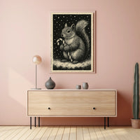 Winter Squirrel Delight Poster