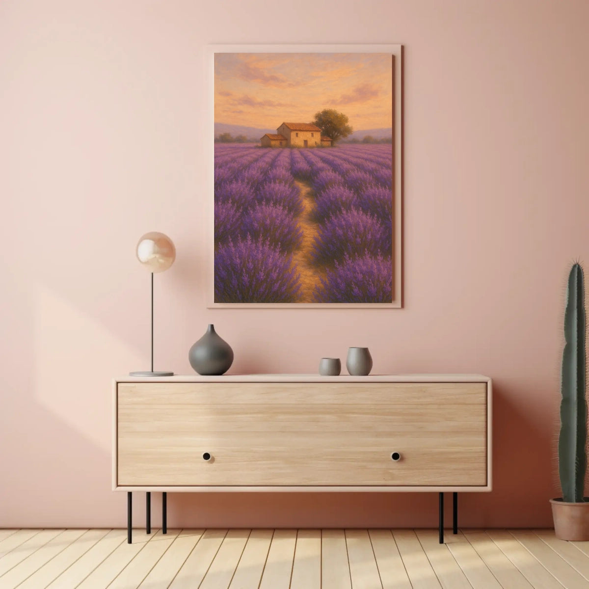 Lavender Fields at Sunset Poster