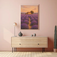 Lavender Fields at Sunset Poster