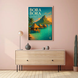 Bora Bora Tranquility in a Vintage Travel Poster PosterGoat