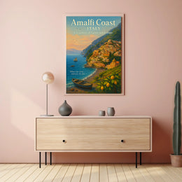 Amalfi Coast Tranquility: Classic Travel Poster Art
