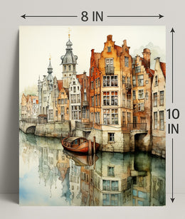 Tranquil Canal Reflections Poster
