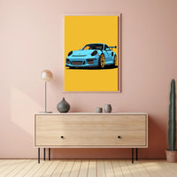 Sleek Sports Car Illustration Poster PosterGoat